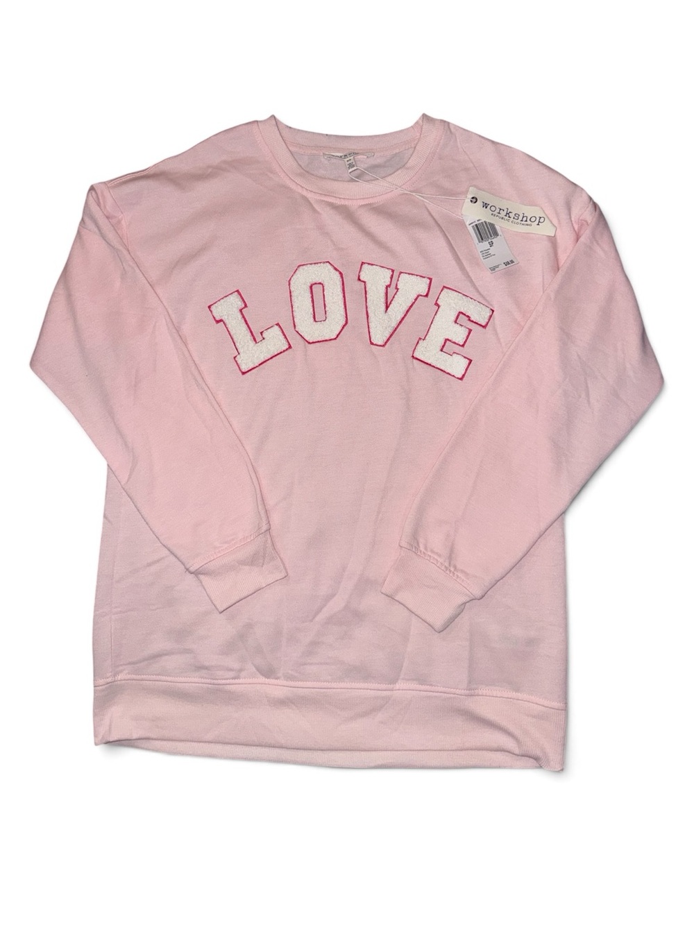 NWT Workshop Pink LOVE Sweatshirt Women’s Small & Large $58